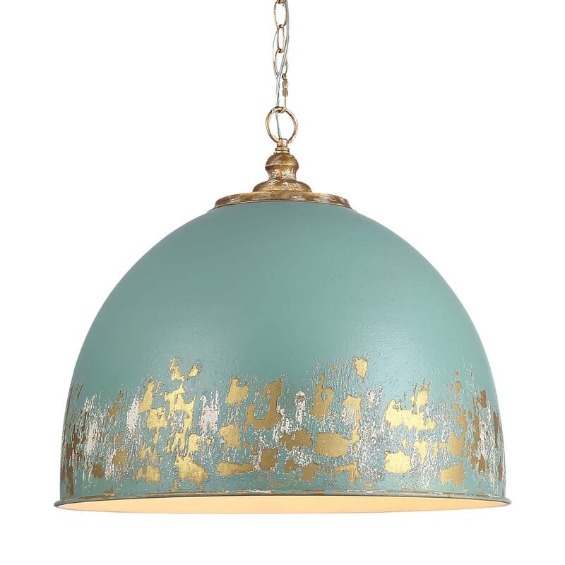 Golden Lighting 0809-5P VG Alison 5 Light 21" Wide Pendant - Vintage Gold / Teal