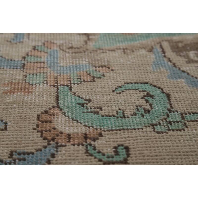 Traditional Tabriz Persian Rug Handmade Oriental Beige Wool Carpet - 8'11"x 11'3"