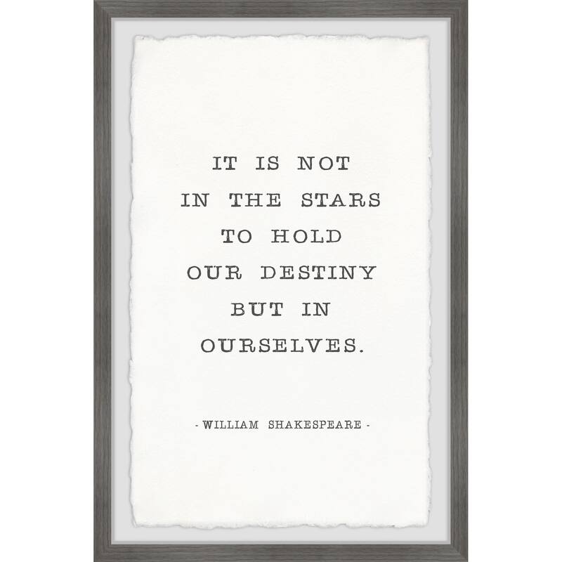 It Is Not in the Stars Framed Wall Art, Elegant Home Touch - Sophisticated Artwork for Refined Décor