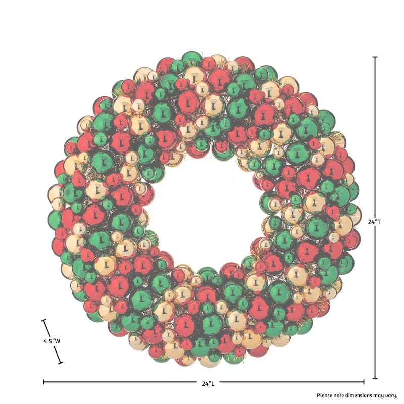 24" Deluxe Mixed Ball Wreath