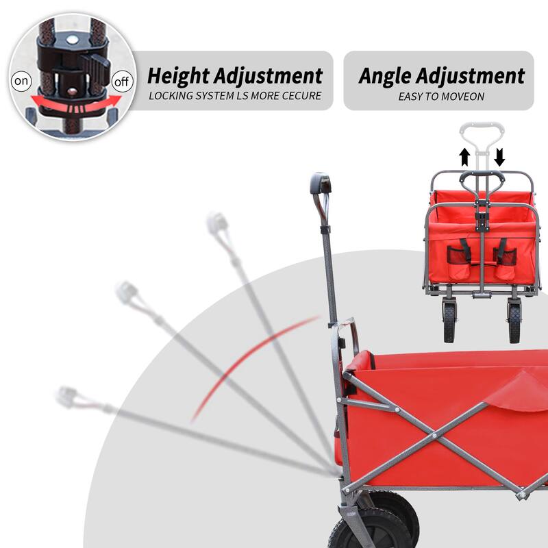 Outdoor Garden Multipurpose Micro Collapsible Beach Trolley Cart Camping Folding Wagon