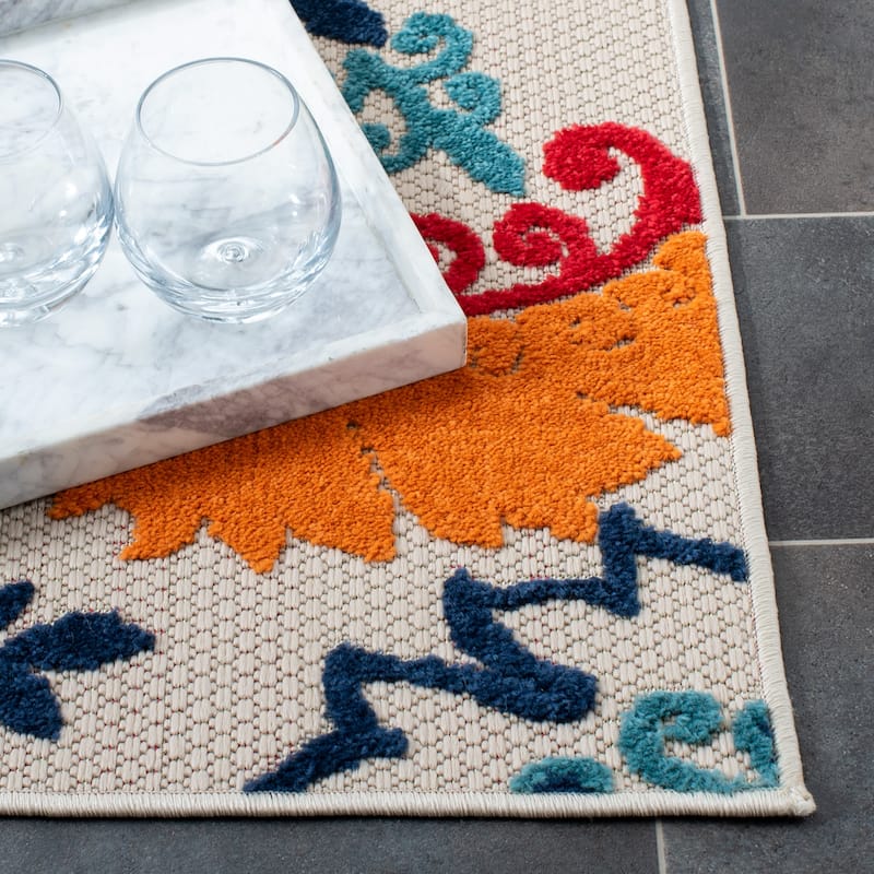 SAFAVIEH Cabana Micheline Indoor /Outdoor Waterproof Patio Floral Rug