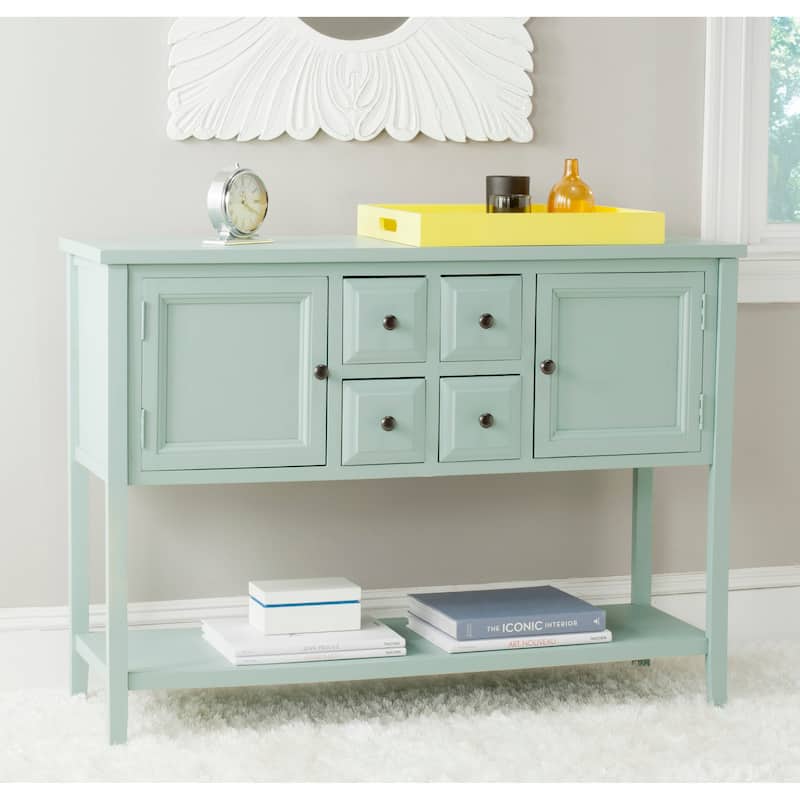SAFAVIEH Charlotte Celadon Storage Sideboard - 45.7" x 15" x 34"