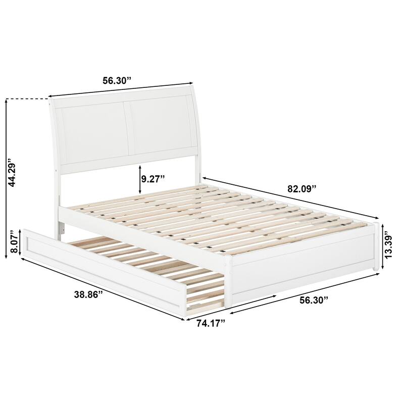 Andorra Platform Bed with Panel Footboard and Twin Trundle