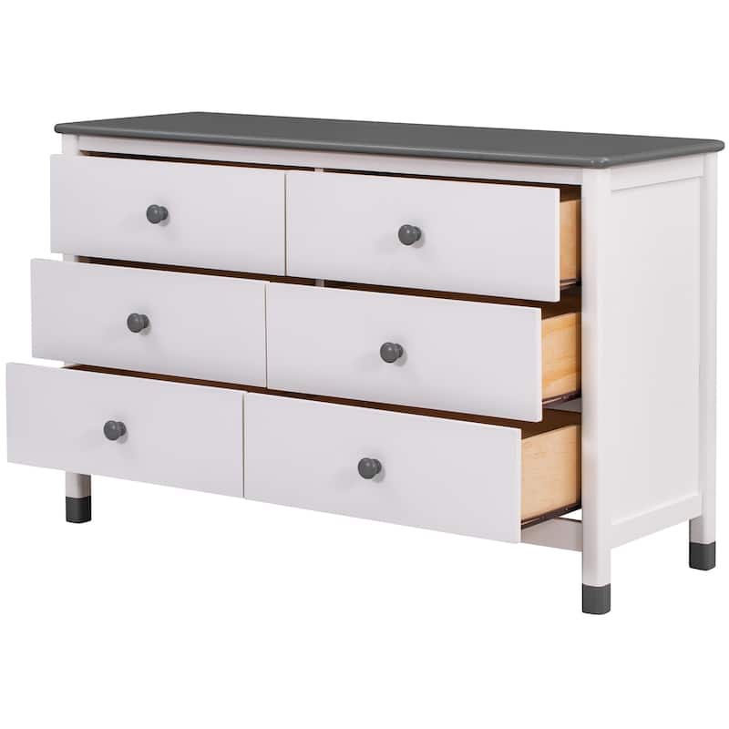 3-Pieces Bedroom Sets Twin Size Platform Bed with Nightstand and Storage dresser,Cream+Walnut