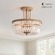 preview thumbnail 8 of 14, Jessica Crystal Basket 3-light Semi-Flush Mount Chandelier