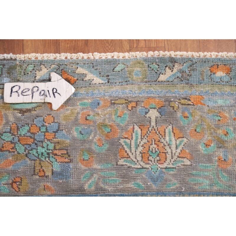 Hand Knotted Oriental 100% Wool Carpet Traditional Medallion Green Tabriz Area Rug - 12' 7'' X 9' 7''