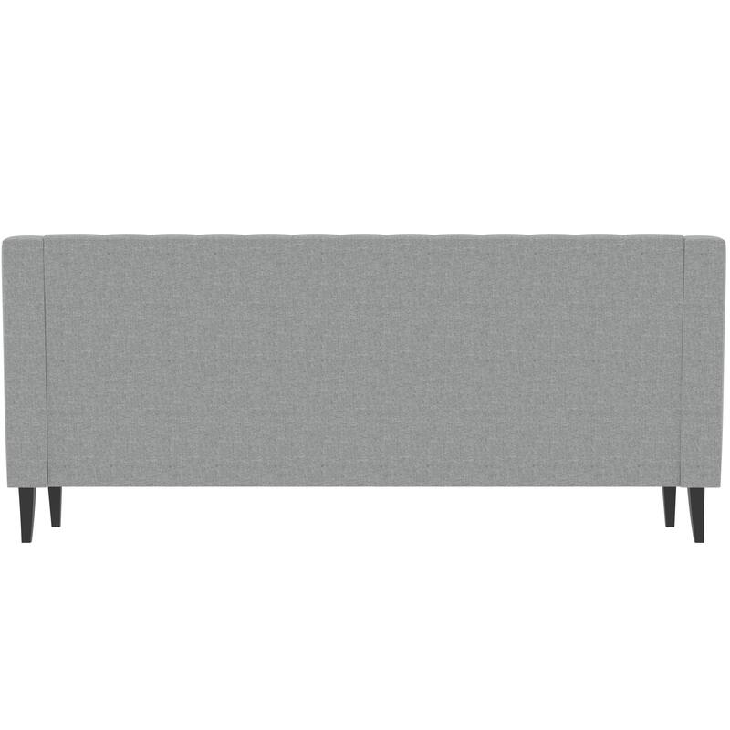 78.75" Polyester Button-Tufted Mid-Century Modern 3-Seater Sofa with High-Resilience Foam Cushions and Sturdy Wooden Frame