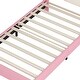preview thumbnail 7 of 9, Twin Size Upholstered Platform Bed with Crown Headboard and Footboard, Sturdy Construction for Kids Bedroom
