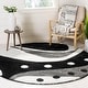 preview thumbnail 5 of 43, SAFAVIEH Florida Shag Riet Abstract 1.2-inch Thick Rug 4' Round - Black/Ivory - Round