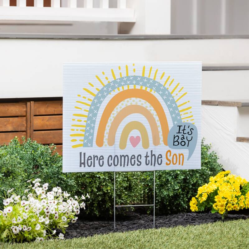 24" x 18" Yard Sign with H-Stake, Here comes the SON
