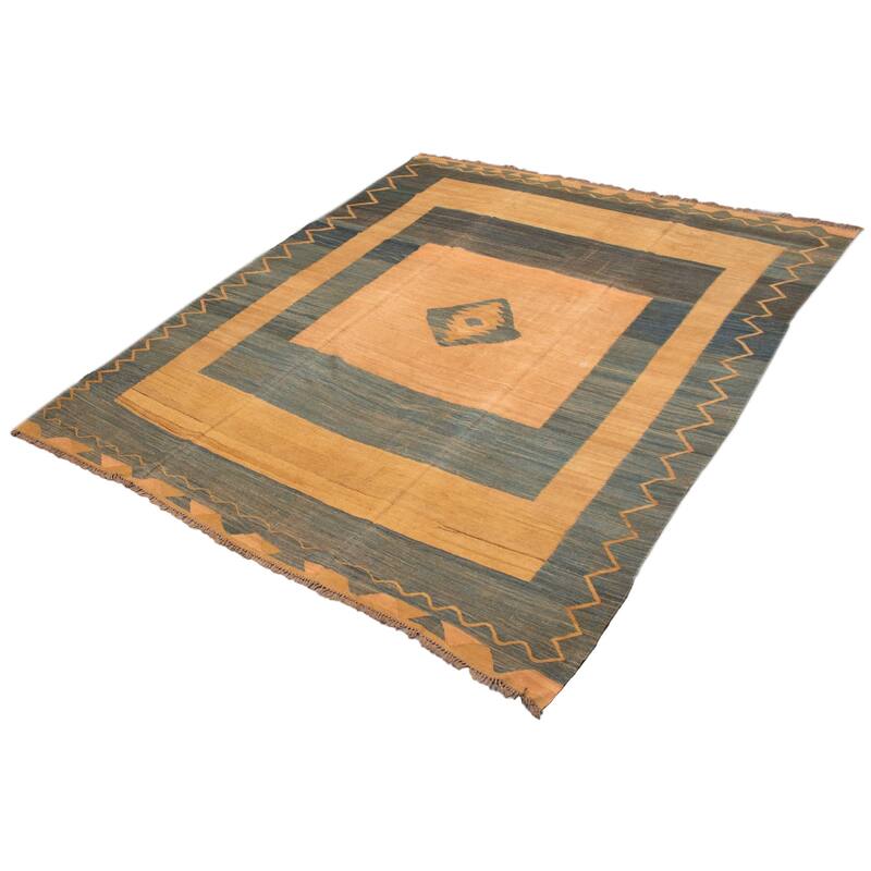 ECARPETGALLERY Flat-Weave Ankara FW Beige Wool Kilim - 10'6 x 12'9