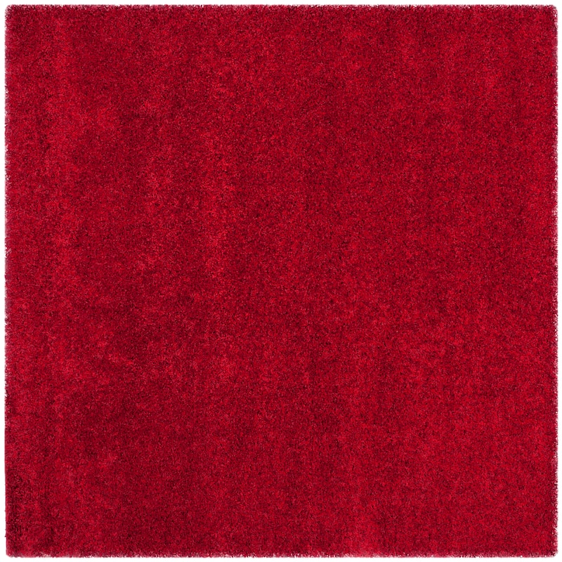 SAFAVIEH California Shag Izat 2-inch Thick Area Rug - 6'7" x 6'7" Square - Red