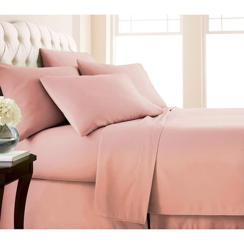 No-slip Ultra-soft Deep Pocket 6-piece Bed Sheet Set - Queen - evening haze