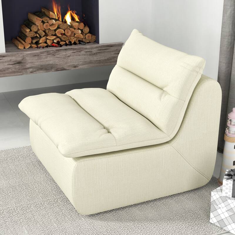 Comfy Accent Bean Bag Couch, Single Corner Chair Sofa for Living Room Bedroom Salon Office