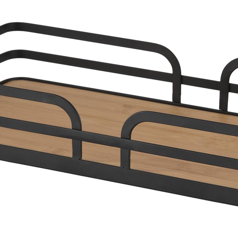 Simplify Modern Bamboo Vanity Tray in Matte Black