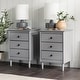 preview thumbnail 29 of 32, Walker Edison Bullrushes Solid Wood 3-Drawer Nightstand, Set of 2