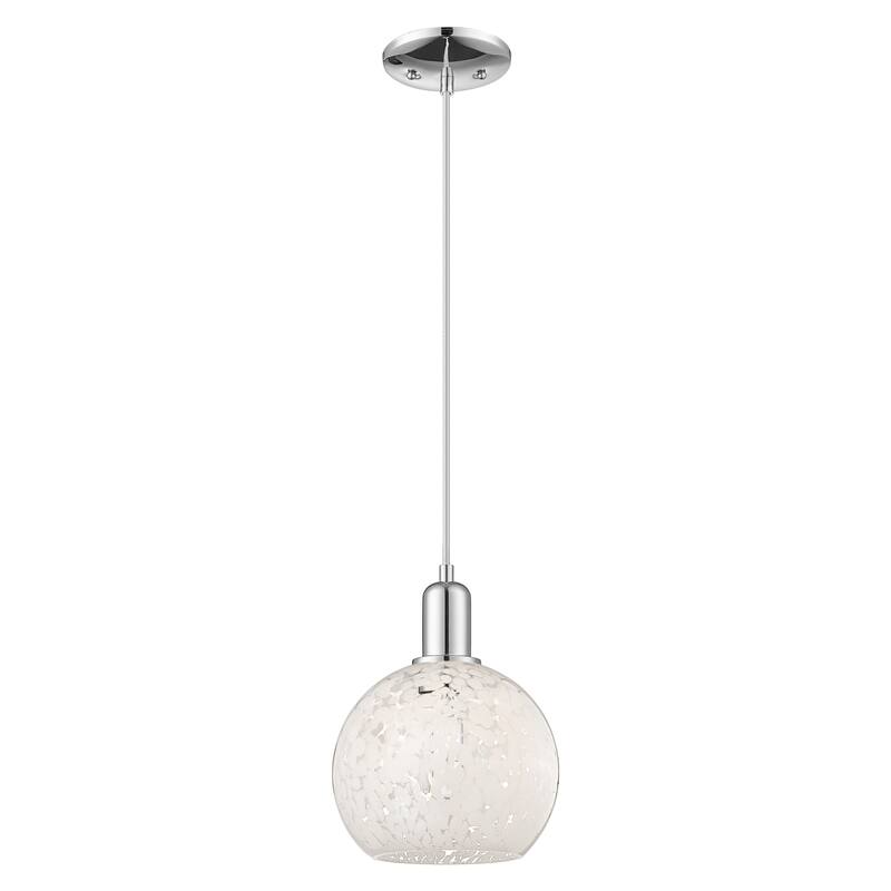 Innovations Lighting Endless Possibilities Arcadia - White Mouchette - 1 Light 8" Cord Hung Mini Pendant - Polished Chrome