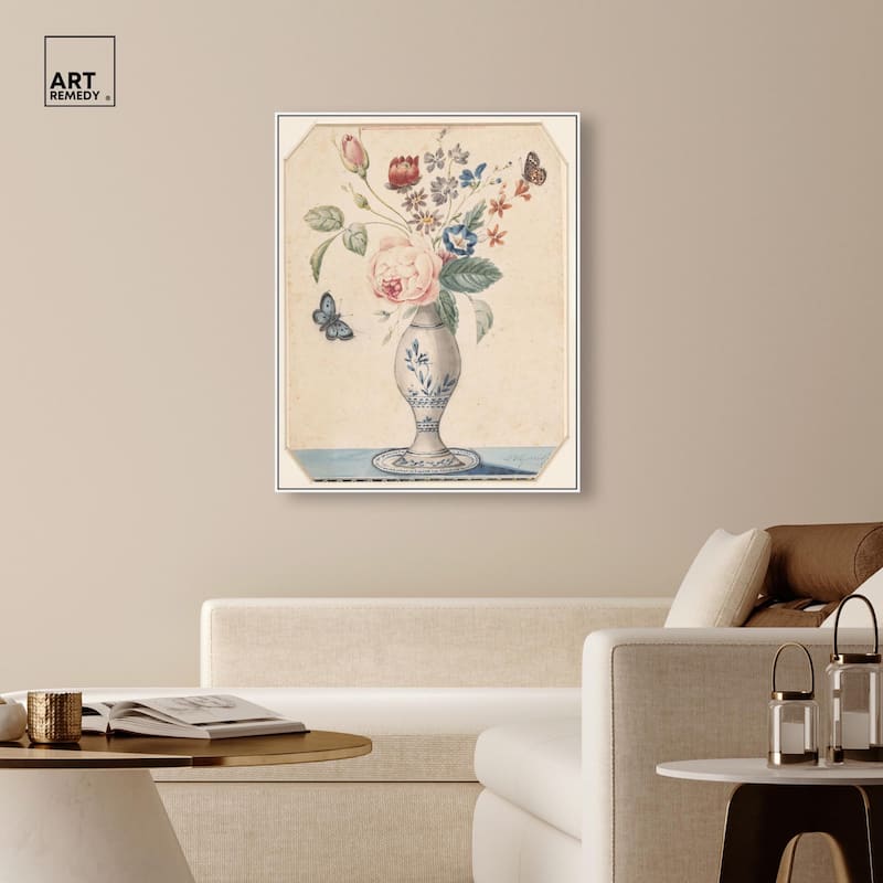 Vase with flowers 1850 Canvas by Art Remedy