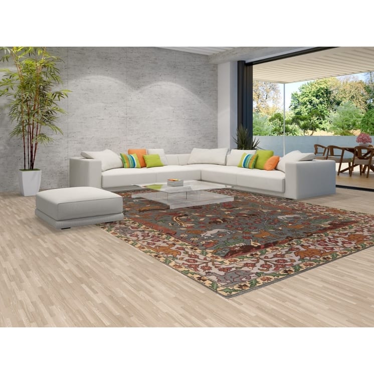 Animal Pictorial Ziegler Area Rug Hand-Knotted Oriental Wool Carpet - 10'0"x 13'9"