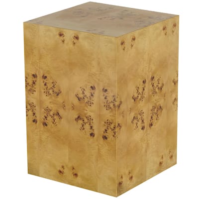 Wood Square Cube Accent Table with Wood Grain Patterns - Brown - Roche River Decor