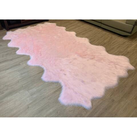 Nansen Luxurious Faux Sheepskin 12-Pelt Shag Rug - 6' x 12'
