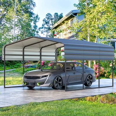 EROMMY Carport with Galvanized Steel Roof - Multi-Use Shelter, Sturdy Metal Carport for Cars, Boats, and Tractors