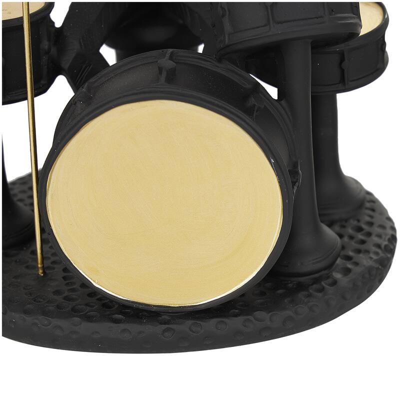 Polystone Musician Rock Band Decorative Sculpture with Gold and Silver Accents - Set of 4 Black - Roche River Decor