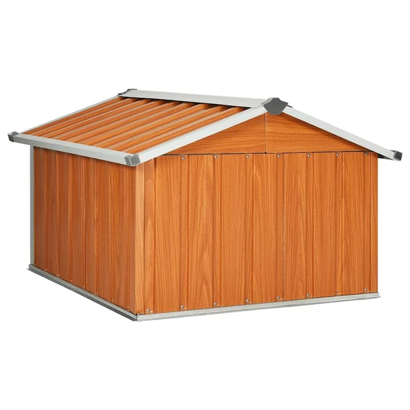 vidaXL Garden Robot Lawnmower Shed Storage House Patio Garage Galvanized Steel