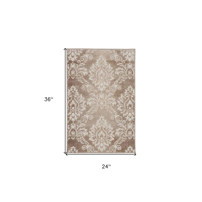 Buha Power Loomed Distressed Non Skid Stain Resistant Low Pile Area Rug By HomeRoots - 36' X '24' X '0.25