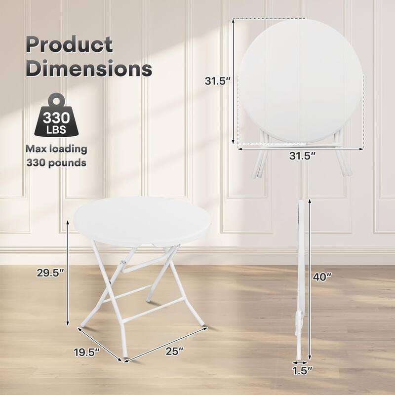 Portable Folding Bistro Table for Office, Events, Parties, Weddings, Patio