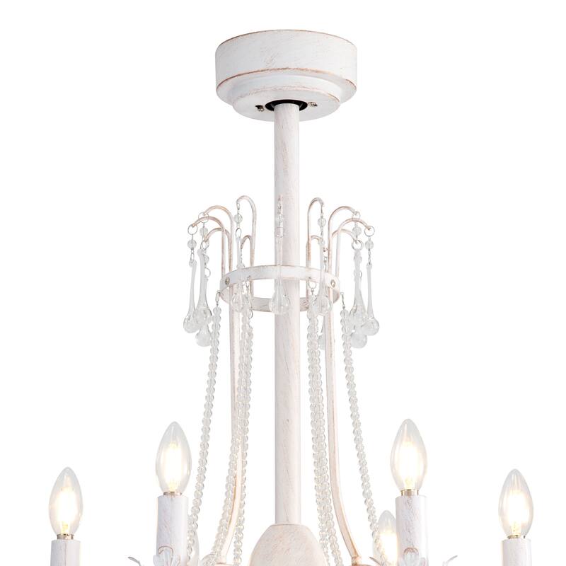 22-Inch Decorative Chandelier Ceiling Fan with Light and Remote