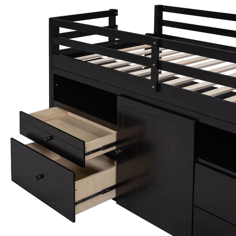 Kids Loft Bed with Storage Underneath - Twin