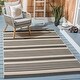 preview thumbnail 34 of 129, SAFAVIEH Courtyard Charmaine Indoor/ Outdoor Waterproof Area Rug 5'3" x 7'7" - Black/Bone