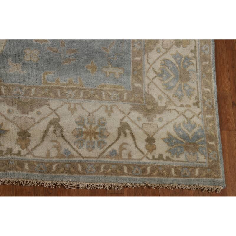 Floral Oushak Indian Area Rug Hand-Knotted Oriental Wool Carpet - 8'0" x 10'2"
