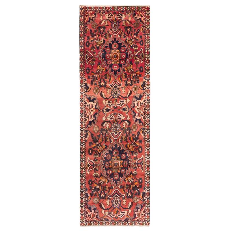 ECARPETGALLERY Hand-knotted Kayseri Vintage Light Red Wool Rug - 3'2 x 10'2