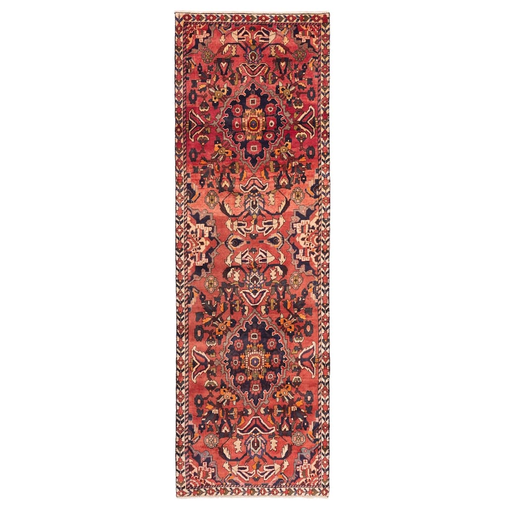 ECARPETGALLERY Hand-knotted Kayseri Vintage Light Red Wool Rug - 3'2 x 10'2