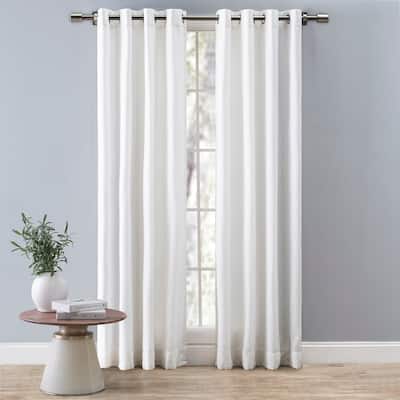 New Castle Gorgeous Slubbed Linen Lined Grommet Curtain Panel