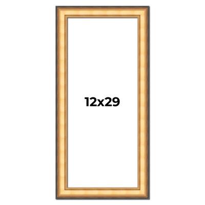 12x29 Frame Gold Plein Aire Solid Wood Picture Frame Width 2 Inches |