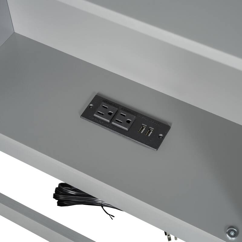 Twin XL Size Floor Bed with Built-in Storage Cabinets, USB Ports, and Charging Station, Perfect for Kids and Small Rooms