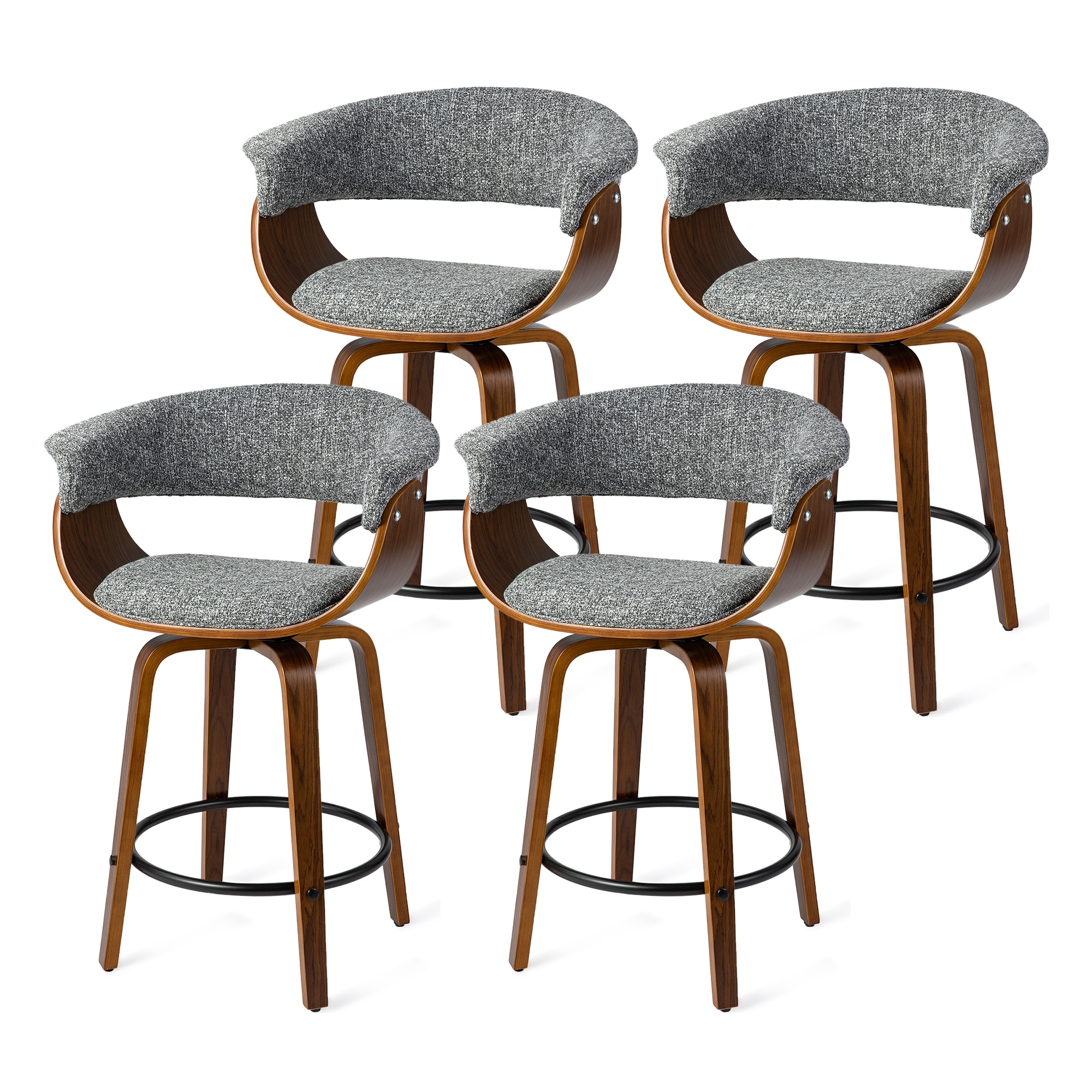 Glitzhome Wooden Swivel Counter & Bar Stools (Set of 2/4)