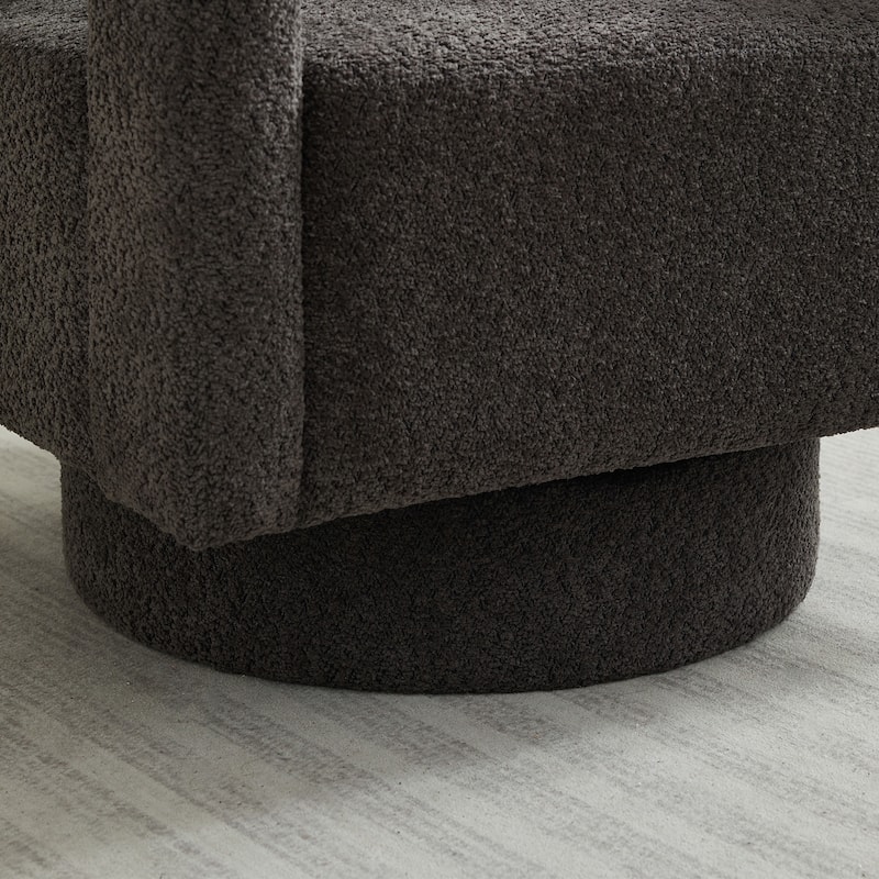 Homy Casa Modern Swivel Accent Chair Open Base, 360 Rotation Boucle