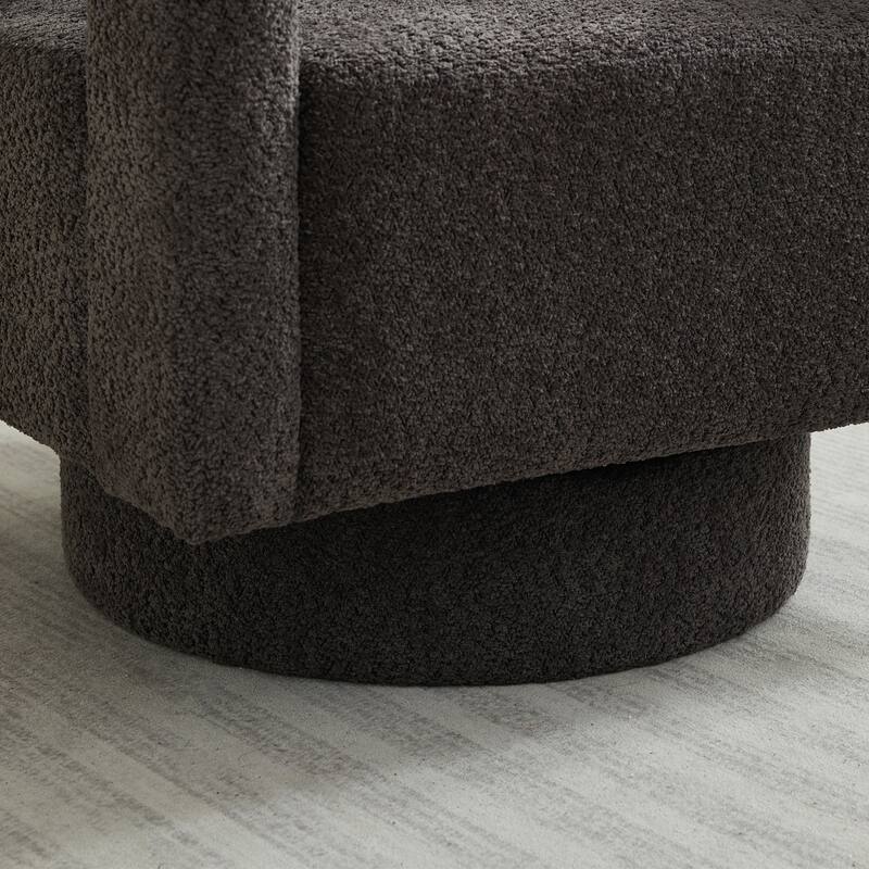 Upholstered Swivel Accent Chair, Modern Arm Chair with Open Back,360 Degree Swivel Lounge Club Chair with Removable Back Cushion