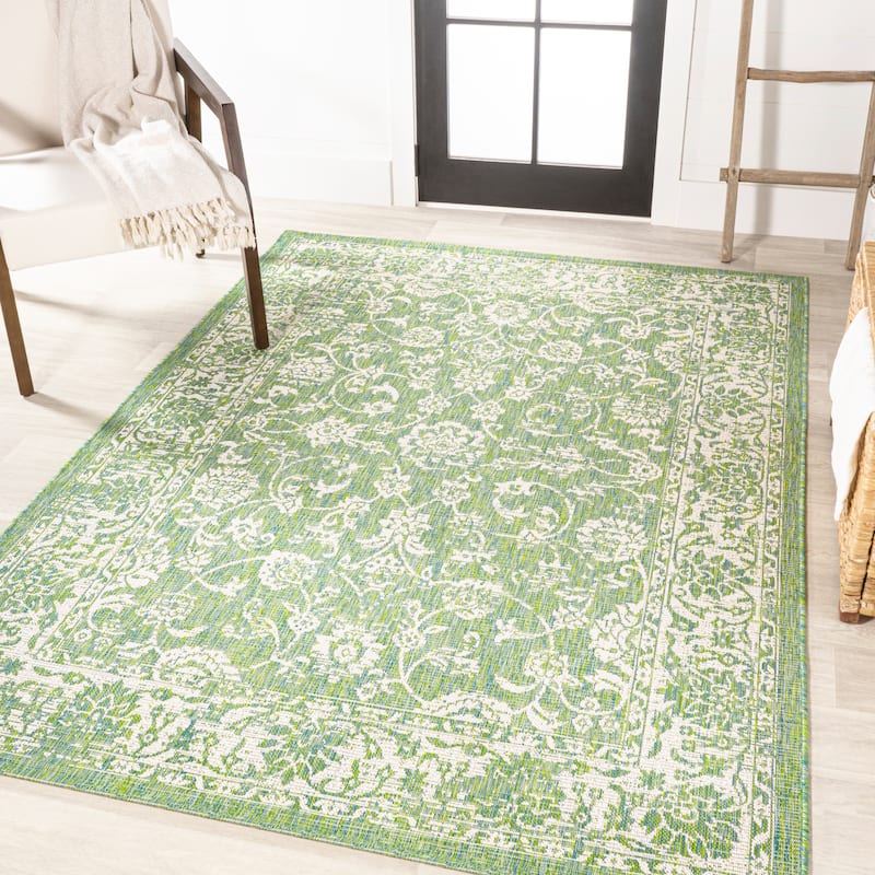 JONATHAN Y Sinjuri Bohemian Textured Weave Floral Indoor/Outdoor Area Rug