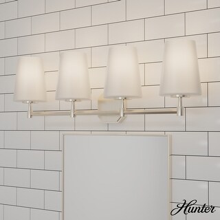 Hunter Nolita Vanity Wall Light - Bathroom - Contemporary, Transitional - White Glass Shades - Damp Rated!