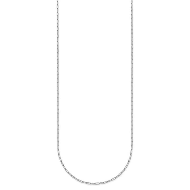 Curata Italian 14k White Gold 1.4mm Open Oval Links Chain Necklace (Lobster)