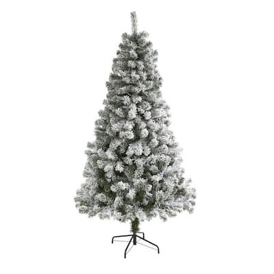 6' West Virginia Fir Flocked Artificial Christmas Tree, Unlit - 6 Foot