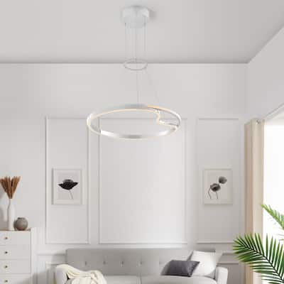 Minsk Single Round Color Changing Integrated LED Chrome Chandelier