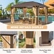 preview thumbnail 43 of 142, Outdoor Hardtop Gazebo Pergola w Galvanized Steel Roof and Aluminum Frame, Prime Curtains and nettings include