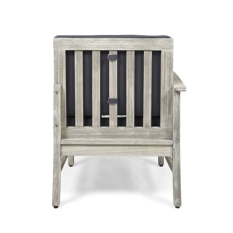 Perla Outdoor Acacia 4-pc. Cushioned Sofa and Table Set by Christopher Knight Home